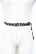 axes femme / ローズバックル編みベルト  茶 Y-25-10-25-014-AX-ZA-SZ-ZY