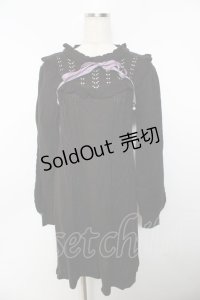 axes femme / ヨーク切替ニットワンピ  黒 Y-25-10-25-117-AX-OP-SZ-ZY