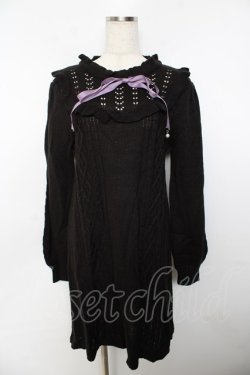 画像1: axes femme / ヨーク切替ニットワンピ  黒 Y-25-10-25-117-AX-OP-SZ-ZY