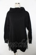 axes femme / サイドレースニットチュニ M 黒 Y-25-10-25-118-AX-OP-SZ-ZY