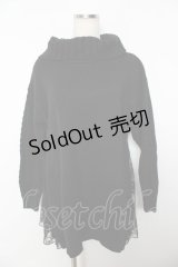 axes femme / サイドレースニットチュニ M 黒 Y-25-10-25-118-AX-OP-SZ-ZY
