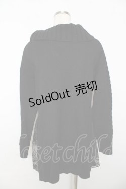 画像2: axes femme / サイドレースニットチュニ M 黒 Y-25-10-25-118-AX-OP-SZ-ZY