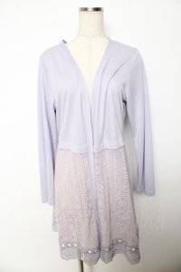 axes femme / UVカットレース切替カーデ  ラベンダー Y-25-10-25-119-AX-TO-SZ-ZI