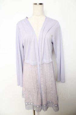 画像1: axes femme / UVカットレース切替カーデ  ラベンダー Y-25-10-25-119-AX-TO-SZ-ZY