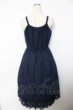 画像2: axes femme / 裾バラくり抜きキャミワンピース M 紺 Y-25-10-25-121-AX-OP-SZ-ZY
