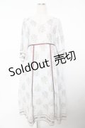 axes femme / ウォールオーナメント柄ワンピース M 生成り Y-25-10-25-122-AX-OP-SZ-ZY