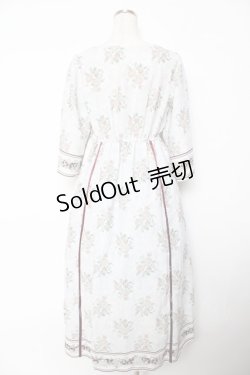 画像2: axes femme / ウォールオーナメント柄ワンピース M 生成り Y-25-10-25-122-AX-OP-SZ-ZY