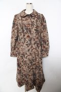 axes femme / ゴブラン柄コート M 茶 Y-25-10-25-124-AX-CO-SZ-ZY
