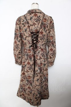 画像2: axes femme / ゴブラン柄コート M 茶 Y-25-10-25-124-AX-CO-SZ-ZY