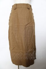 INGEBORG / サイドくるみ釦スカート  カーキ Y-25-10-25-141-LO-SK-SZ-ZY