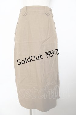 画像1: INGEBORG / サイドくるみ釦スカート  カーキ Y-25-10-25-141-LO-SK-SZ-ZY