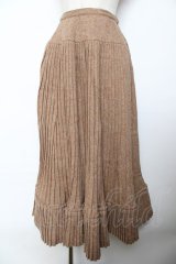 PINK HOUSE / ツイード柄アコーディオンプリーツスカート  ベージュ Y-25-10-25-145-LO-SK-SZ-ZY