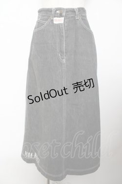 画像1: PINK HOUSE / ロゴプリントデニムスカート  黒 Y-25-10-25-146-LO-SK-SZ-ZY