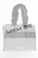 Maison de FLEUR / 千鳥格子 フリルハンドルトートSバッグ F 黒 Y-25-10-28-045-LO-BG-SZ-ZT501