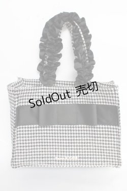 画像1: Maison de FLEUR / 千鳥格子 フリルハンドルトートSバッグ F 黒 Y-25-10-28-045-LO-BG-SZ-ZT501