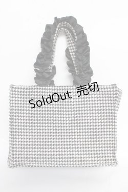 画像2: Maison de FLEUR / 千鳥格子 フリルハンドルトートSバッグ F 黒 Y-25-10-28-045-LO-BG-SZ-ZT501