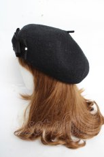 画像2: Enchantlic Enchantilly / Cat Earsロゴ刺繍サマーベレー帽  ブラック Y-25-10-28-052-LO-AC-SZ-ZTK037 (2)