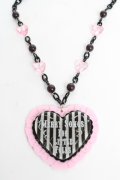 Angelic Pretty / MELODY TOYSハートネックレス（2022年）  ブラック×ピンク Y-25-10-28-005-AP-AC-SZ-ZY