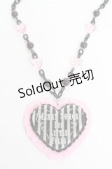 Angelic Pretty / MELODY TOYSハートネックレス（2022年）  ブラック×ピンク Y-25-10-28-005-AP-AC-SZ-ZY