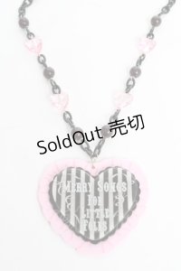 Angelic Pretty / MELODY TOYSハートネックレス（2022年）  ブラック×ピンク Y-25-10-28-005-AP-AC-SZ-ZY