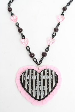 画像1: Angelic Pretty / MELODY TOYSハートネックレス(2022年)  ブラック×ピンク Y-25-10-28-005-AP-AC-SZ-ZY