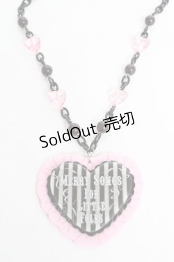 画像1: Angelic Pretty / MELODY TOYSハートネックレス（2022年）  ブラック×ピンク Y-25-10-28-005-AP-AC-SZ-ZY