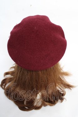 画像3: Amavel / 月夜の狐と寒椿和風ベレー帽  ボルドー Y-25-10-28-055-CA-AC-SZ-ZY