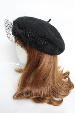 画像2: Enchantlic Enchantilly / 麗らかなリボンチュールサマーベレー帽  ブラック Y-25-10-28-056-LO-AC-SZ-ZY
