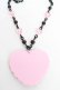画像2: Angelic Pretty / MELODY TOYSハートネックレス(2022年)  ブラック×ピンク Y-25-10-28-005-AP-AC-SZ-ZY (2)