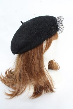 画像4: Enchantlic Enchantilly / 麗らかなリボンチュールサマーベレー帽  ブラック Y-25-10-28-056-LO-AC-SZ-ZY