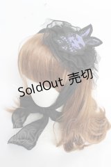 ALGONQUINS / うさぎワッペン丸形ヘッドドレス  黒×紫 Y-25-10-28-060-AL-AC-SZ-ZY