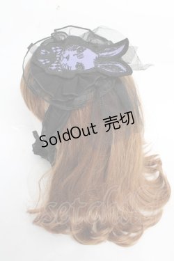 画像2: ALGONQUINS / うさぎワッペン丸形ヘッドドレス  黒×紫 Y-25-10-28-060-AL-AC-SZ-ZY