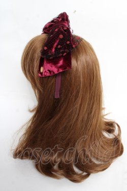 画像2: Angelic Pretty / Velvet Ribbonカチューシャ  ワイン Y-25-10-28-065-AP-AC-SZ-ZY