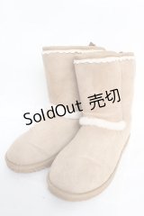 axes femme / レースアップムートンブーツ L ベージュ Y-25-10-28-066-AX-SH-SZ-ZT-K001