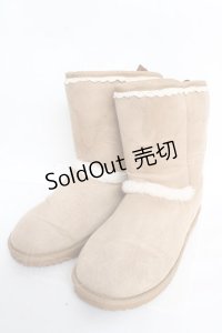 axes femme / レースアップムートンブーツ L ベージュ Y-25-10-28-066-AX-SH-SZ-ZT-K001