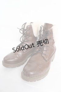 axes femme / 配色ファースノーブーツ L 茶 Y-25-10-28-067-AX-SH-SZ-ZT-K002