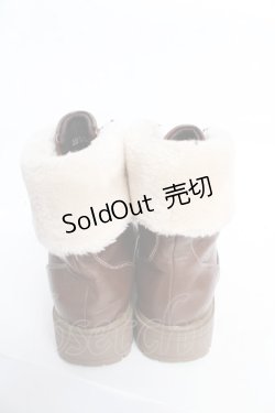 画像3: axes femme / 配色ファースノーブーツ L 茶 Y-25-10-28-067-AX-SH-SZ-ZT-K002