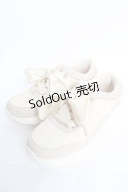 画像1: 【SALE】m petit by misako / レーススニーカー M 中白 Y-25-10-28-068-LO-SH-SZ-ZTK002