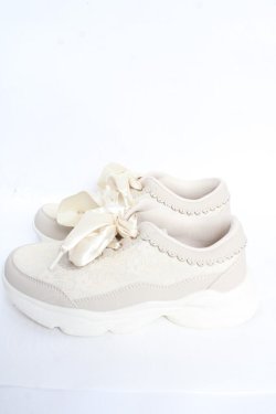 画像2: m petit by misako / レーススニーカー M 中白 Y-25-10-28-068-LO-SH-SZ-ZY