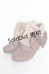 axes femme / ファー付きブーティー M ワイン Y-25-10-28-070-AX-SH-SZ-ZY