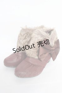 axes femme / ファー付きブーティー M ワイン Y-25-10-28-070-AX-SH-SZ-ZY