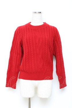 画像1: Jane Marple Dans Le Salon / ケーブルニット M 赤 Y-25-10-28-074-JM-TO-SZ-ZY