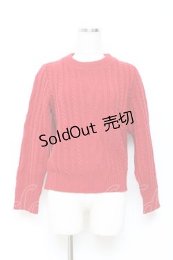 画像1: Jane Marple Dans Le Salon / ケーブルニット M 赤 Y-25-10-28-074-JM-TO-SZ-ZY