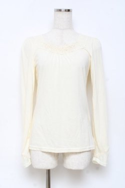 画像1: axes femme / フラワーレースインナーカットソー M 生成り Y-25-10-28-076-AX-TO-SZ-ZY