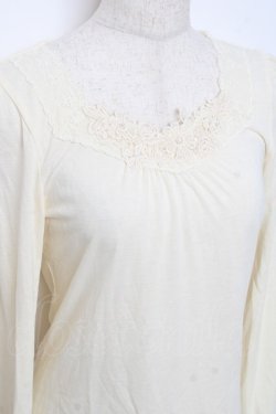 画像3: axes femme / フラワーレースインナーカットソー M 生成り Y-25-10-28-076-AX-TO-SZ-ZY