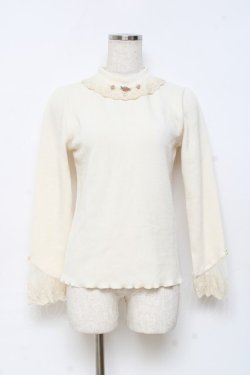 画像1: axes femme / バラモチーフカットプルオーバー M 生成り Y-25-10-28-077-AX-TO-SZ-ZY