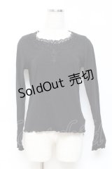 axes femme / モチーフレースリブプルオーバー M 黒 Y-25-10-28-078-AX-TO-SZ-ZY