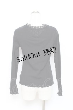 画像2: axes femme / モチーフレースリブプルオーバー M 黒 Y-25-10-28-078-AX-TO-SZ-ZY