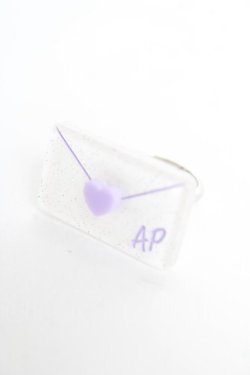 画像1: Angelic Pretty / Lovely Love Letterリング  ラベンダー Y-25-10-28-009-AP-AC-SZ-ZY