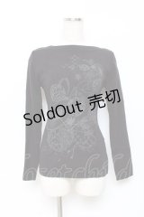 Ozz On / 手毬ptニットトップス  黒 Y-25-10-28-081-OO-TO-SZ-ZY